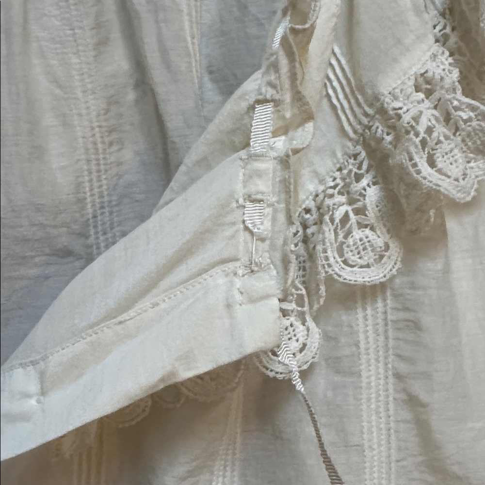 Doen Senette Top in Blanc Fleur du Matin cream ruffle lace size large - Picture 16 of 16